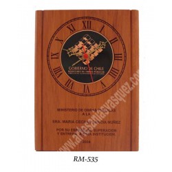 RELOJ MADERA Y COBRE